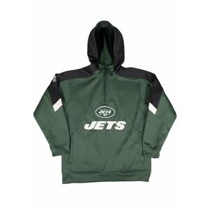 NFL New York Jets Youth Hoodie Quarter-Zip Pullover Green‎ Black Size M (10/12)
